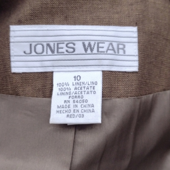 Vintage Jones Wear Brown Linen Blazer 10 - Picture 6 of 8